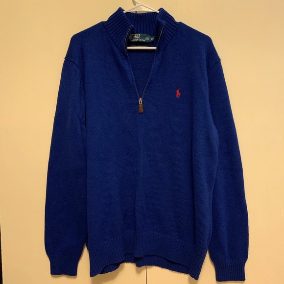 Polo Ralph Lauren quarter-zip blue sweater - Large - Picture 7 of 8